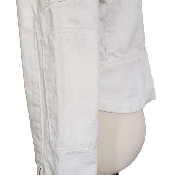Girl's Sz 8 Polo Ralph Lauren White Asymmetrical Zip Moto Denim Spring Jacket - Picture 5 of 13